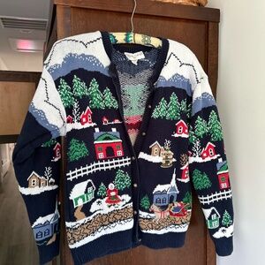 100% cotton vintage granny Christmas cardigan